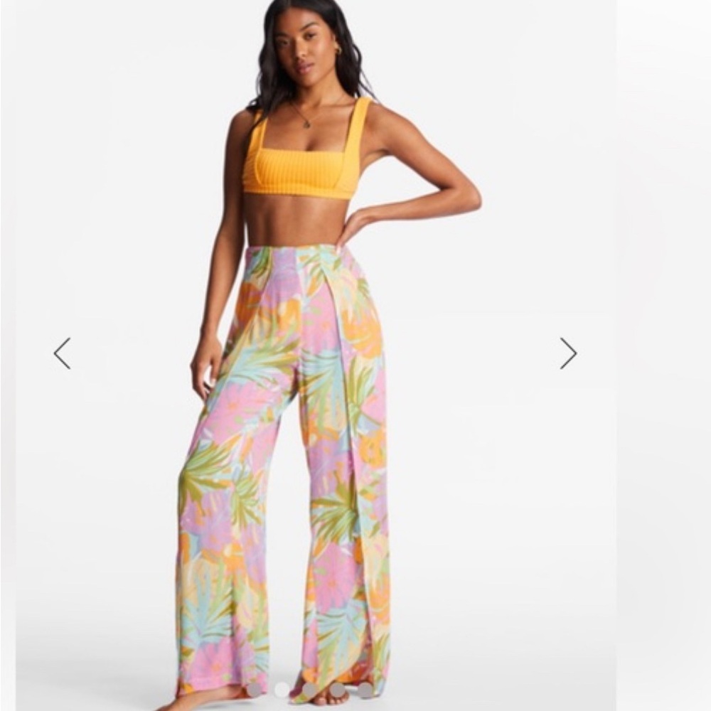 Billabong Pastel Tropical Wide-Leg Pants